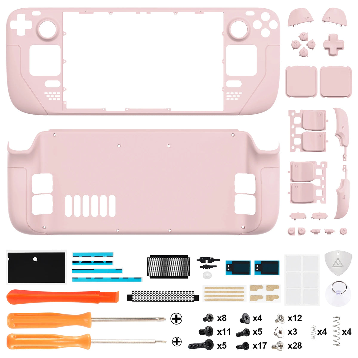 eXtremeRate Replacement Housing Shell Set for Steam Deck LCD Faceplate Back Plate Shell with Buttons - Console NOT Included