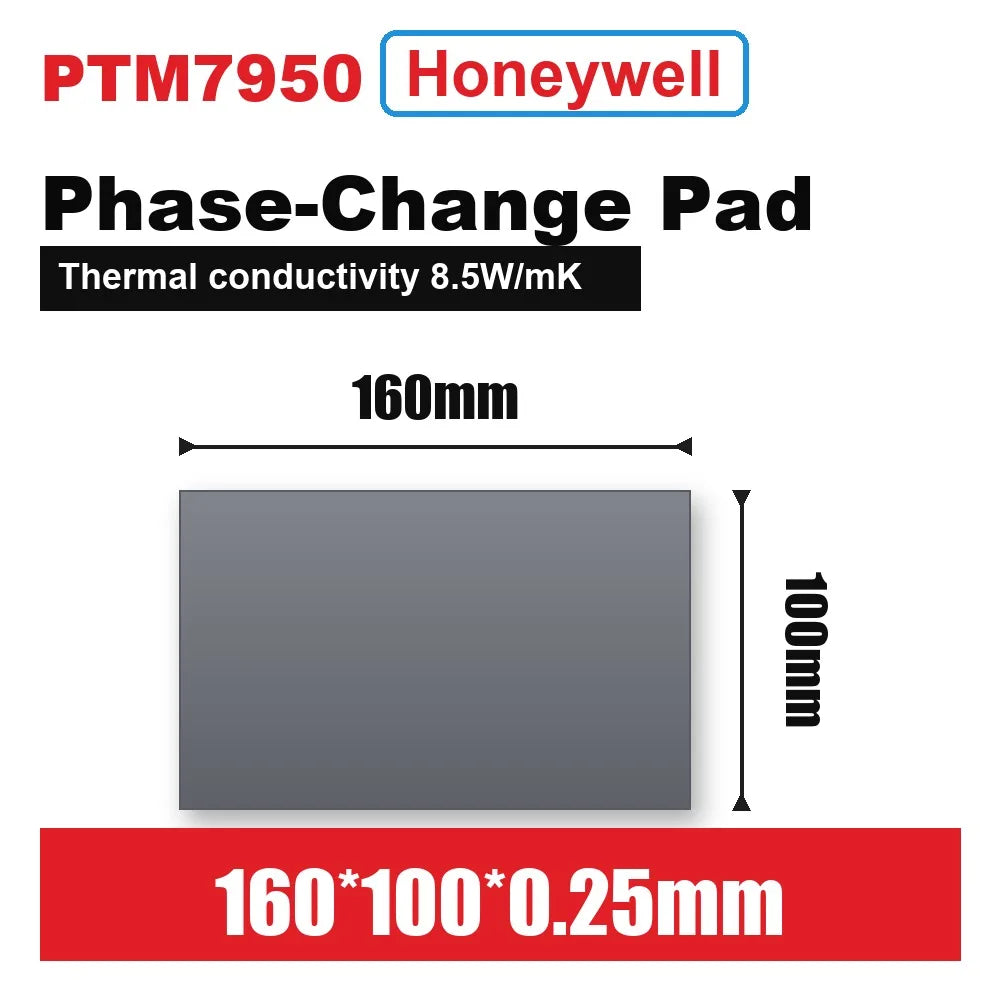 100% Honeywell- PTM7950 0.25mm Thermal Pad 8.5 W/mk Phase Change Silicone Pad Laptop CPU GPU Thermal Conductive Paste Grease