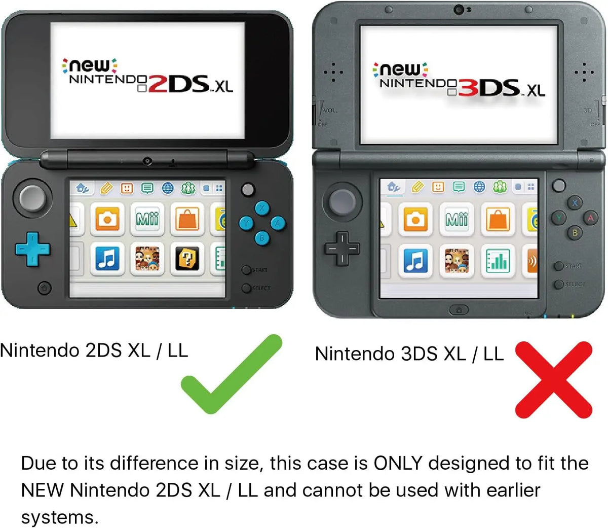 TNP New 2DS XL LL Case - Crystal Transparent Hard Shell Prot