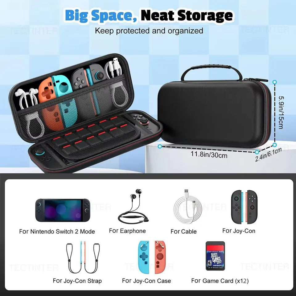 Travel Carrying Case For NS Switch 2 Console EVA Hard Shell 