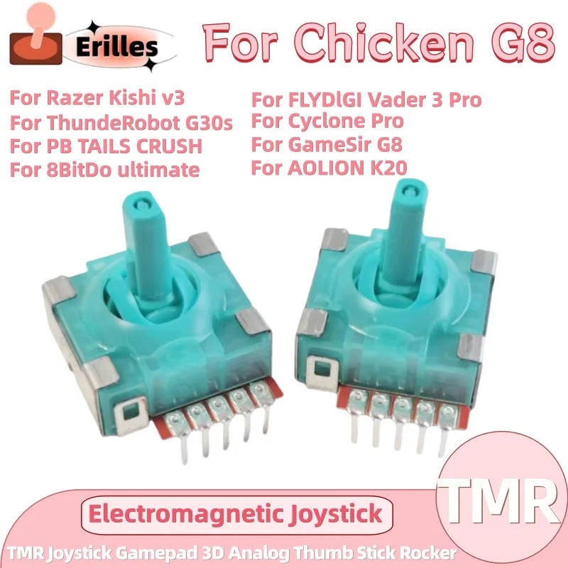 2PCS TMR Electromagnetic Joystick For Chicken G8 Controller 