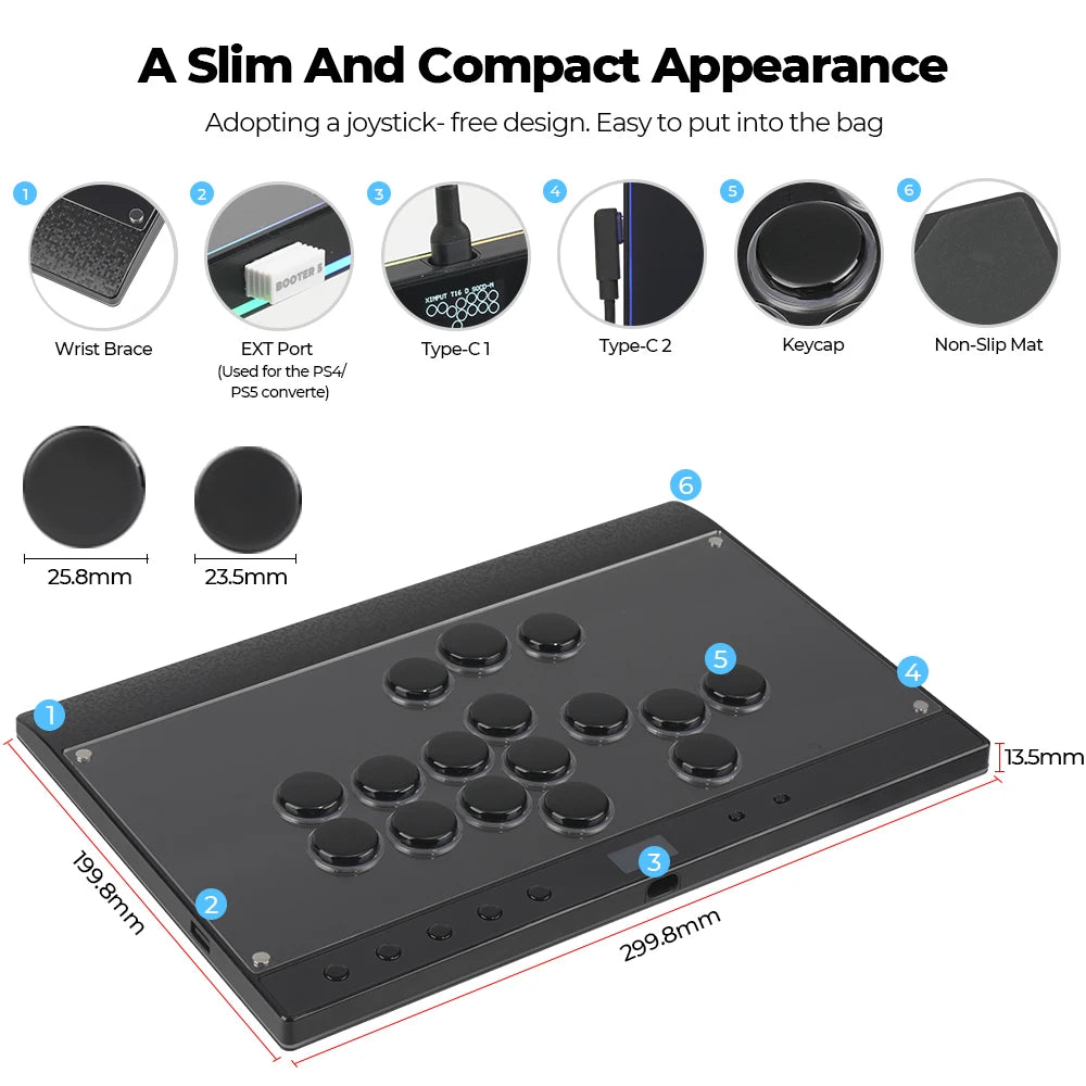 Haute42 Magnetic Hitbox Leverless Controller Button Rim Arca