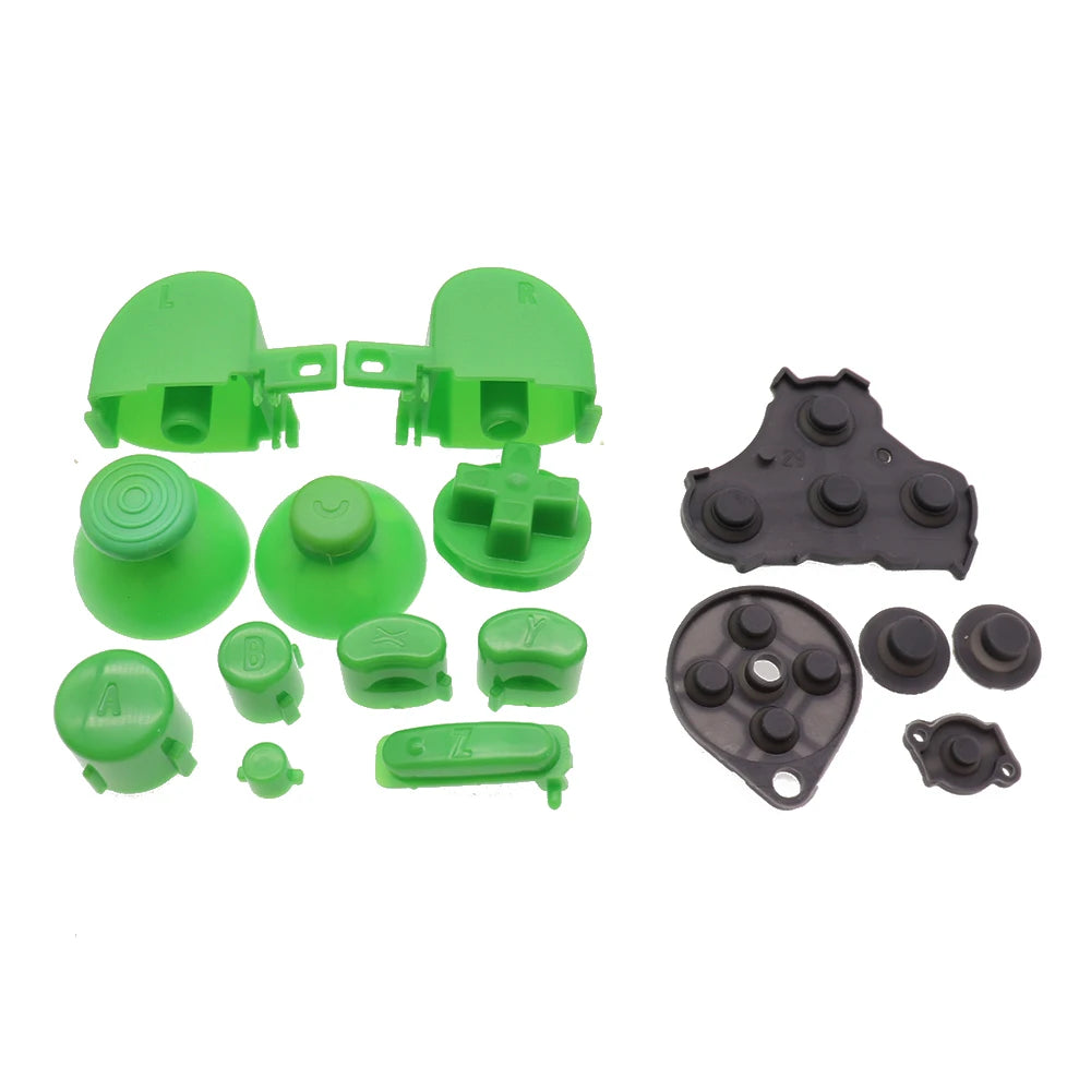 XOXNXEX 1 Set for GameCube Controller Mod Colorful Complete Button Set with NGC Button Set with Rubber Conductive Button