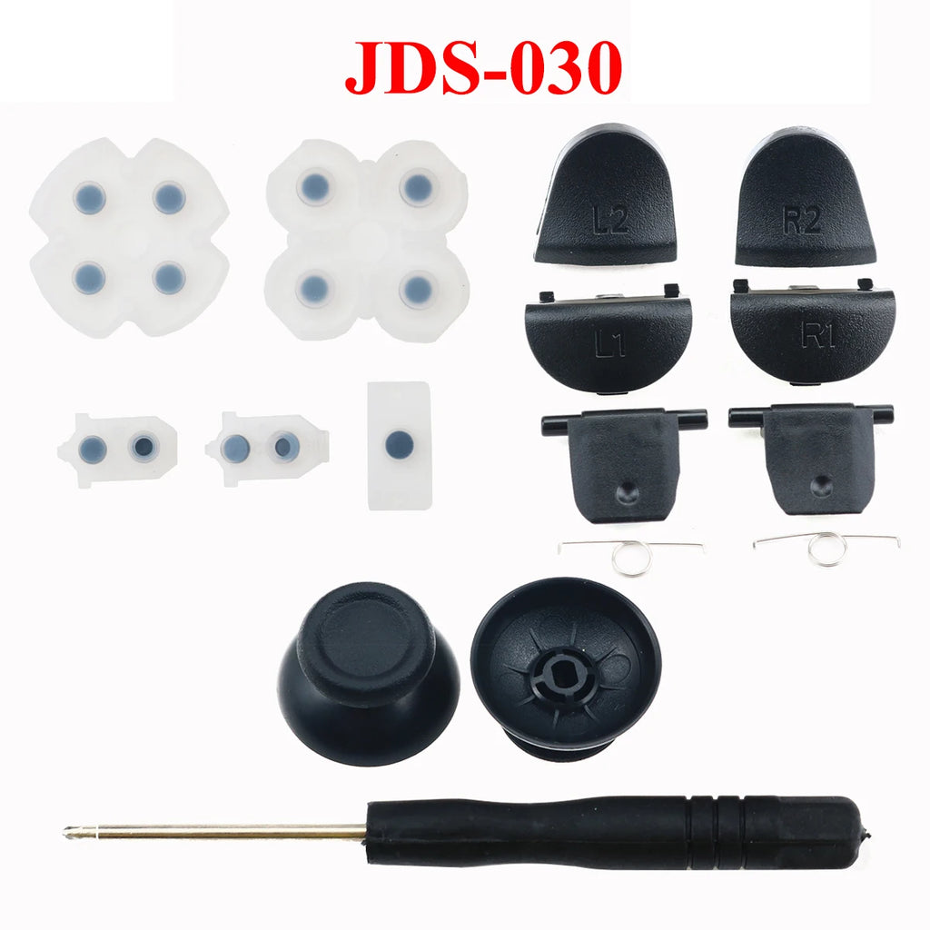 YuXi R2 L2 L1 R1 Trigger Buttons Mod Kit PS4 Pro Slim JDS JDM 055 050 040 030 011 Controller Analog Stick Caps for PlayStation 4