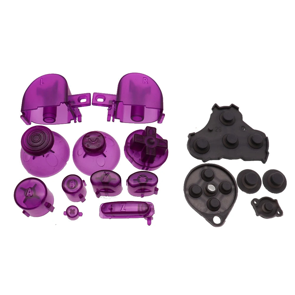 XOXNXEX 1 Set for GameCube Controller Mod Colorful Complete Button Set with NGC Button Set with Rubber Conductive Button