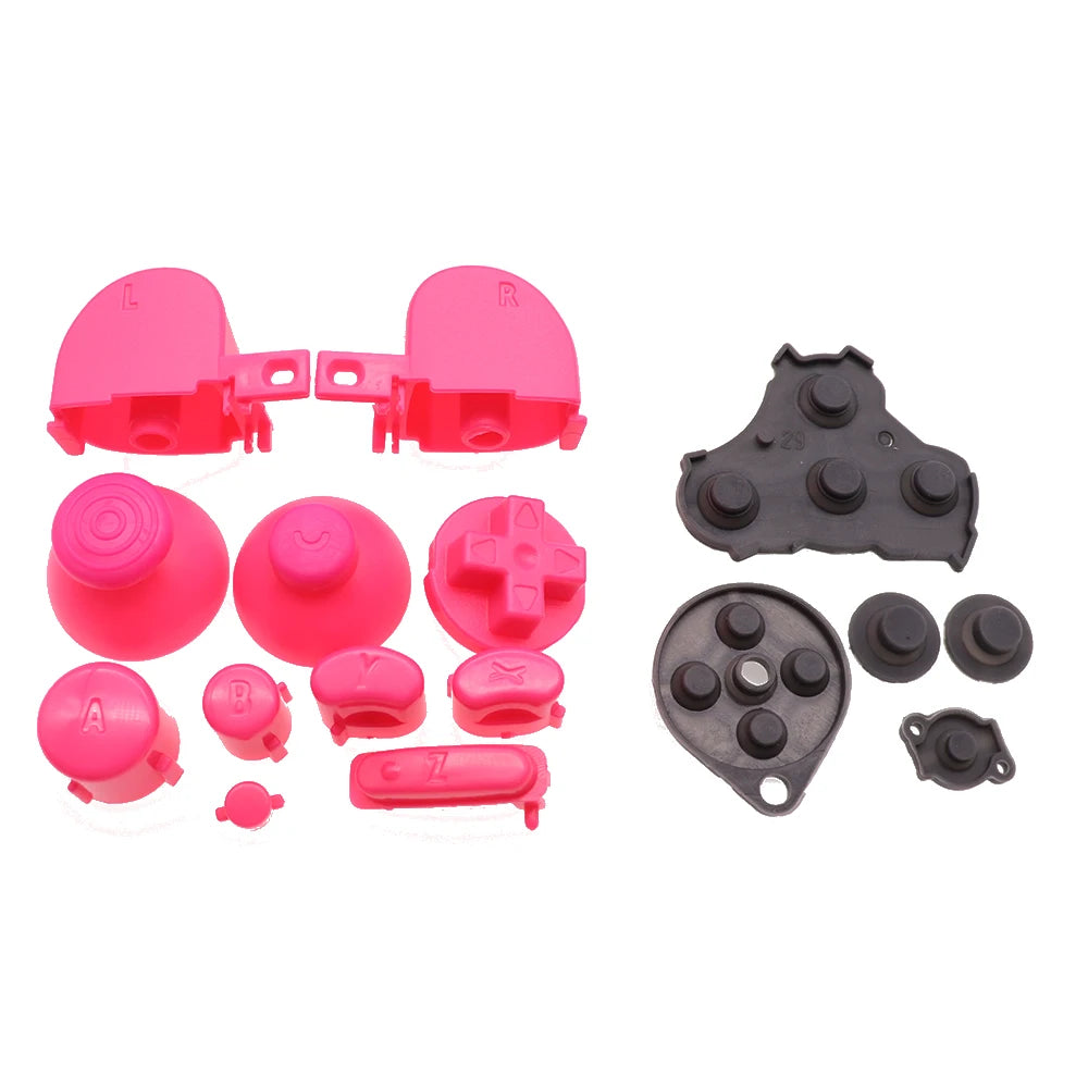 XOXNXEX 1 Set for GameCube Controller Mod Colorful Complete Button Set with NGC Button Set with Rubber Conductive Button