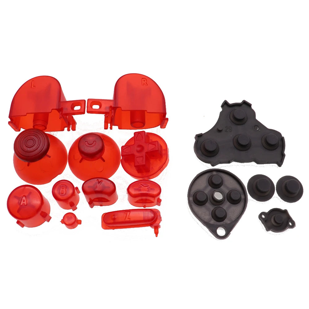 XOXNXEX 1 Set for GameCube Controller Mod Colorful Complete Button Set with NGC Button Set with Rubber Conductive Button