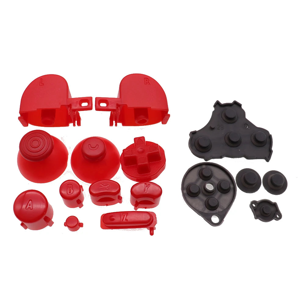 XOXNXEX 1 Set for GameCube Controller Mod Colorful Complete Button Set with NGC Button Set with Rubber Conductive Button