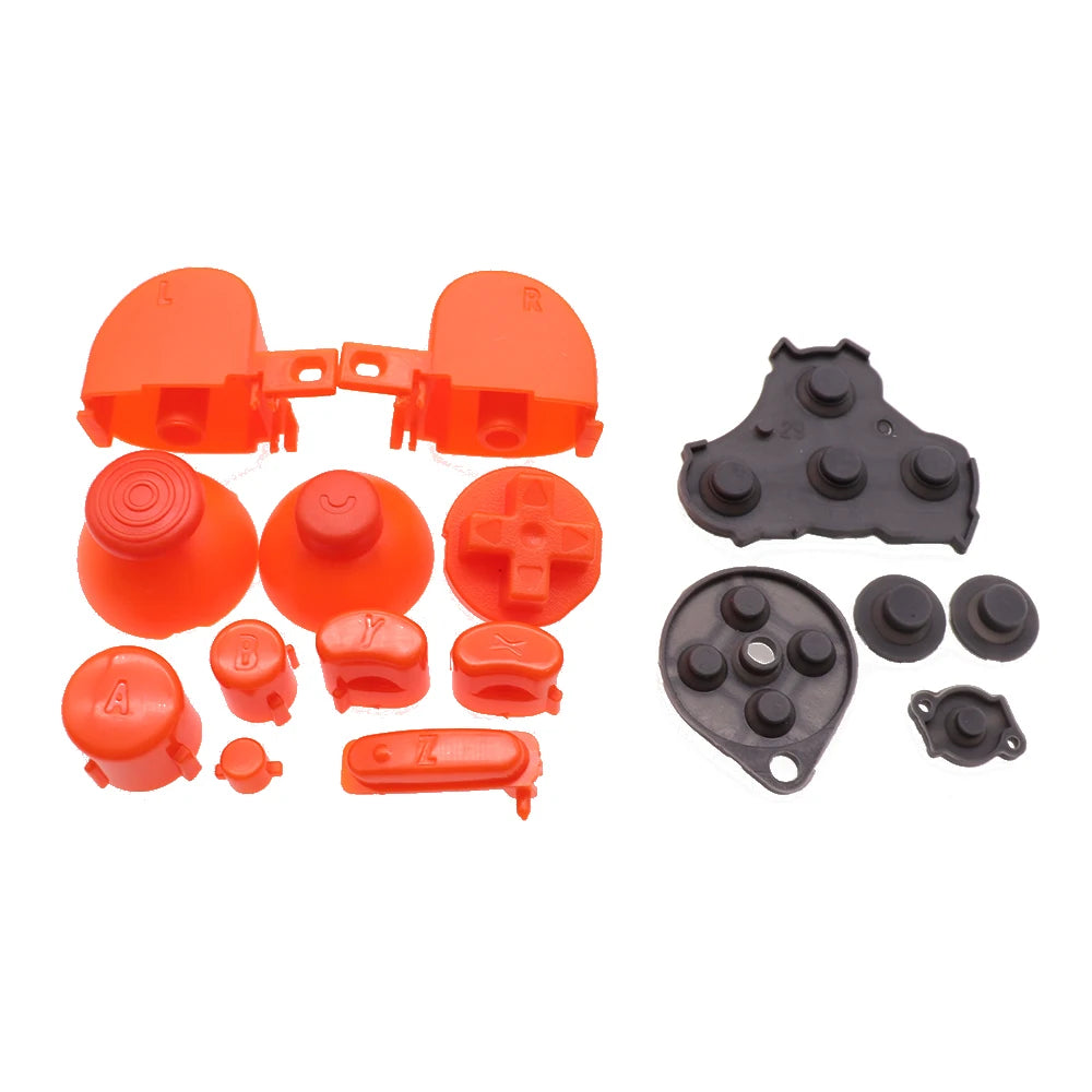 XOXNXEX 1 Set for GameCube Controller Mod Colorful Complete Button Set with NGC Button Set with Rubber Conductive Button