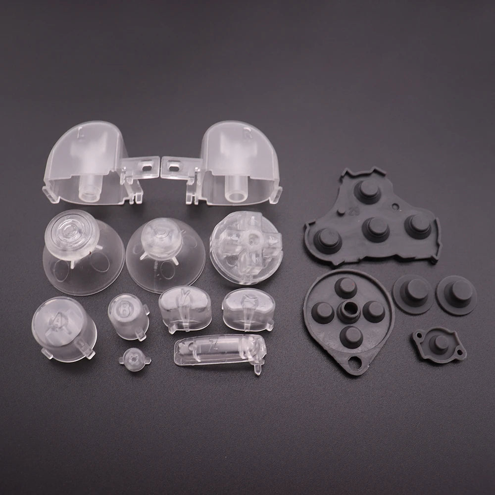 XOXNXEX 1 Set for GameCube Controller Mod Colorful Complete Button Set with NGC Button Set with Rubber Conductive Button