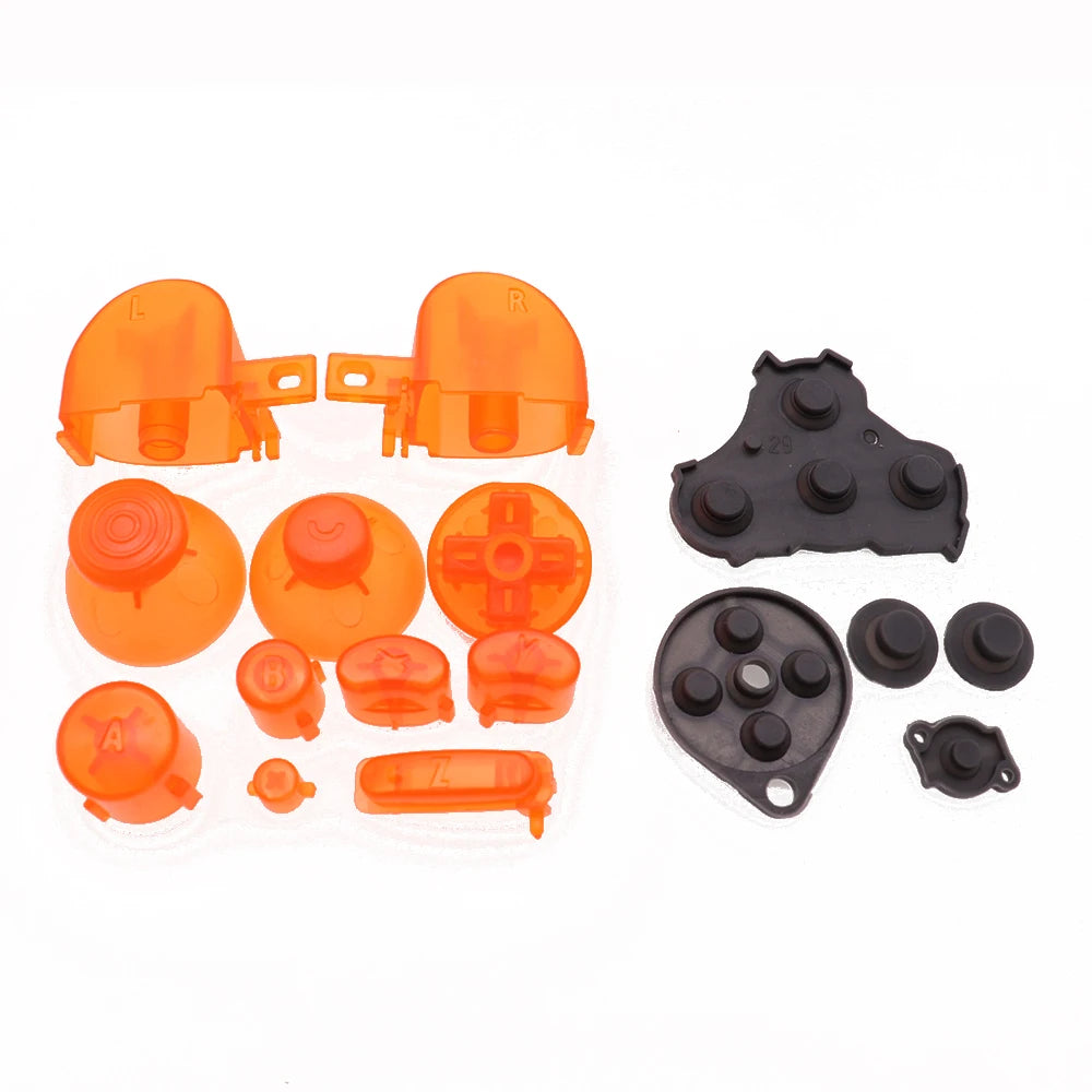 XOXNXEX 1 Set for GameCube Controller Mod Colorful Complete Button Set with NGC Button Set with Rubber Conductive Button