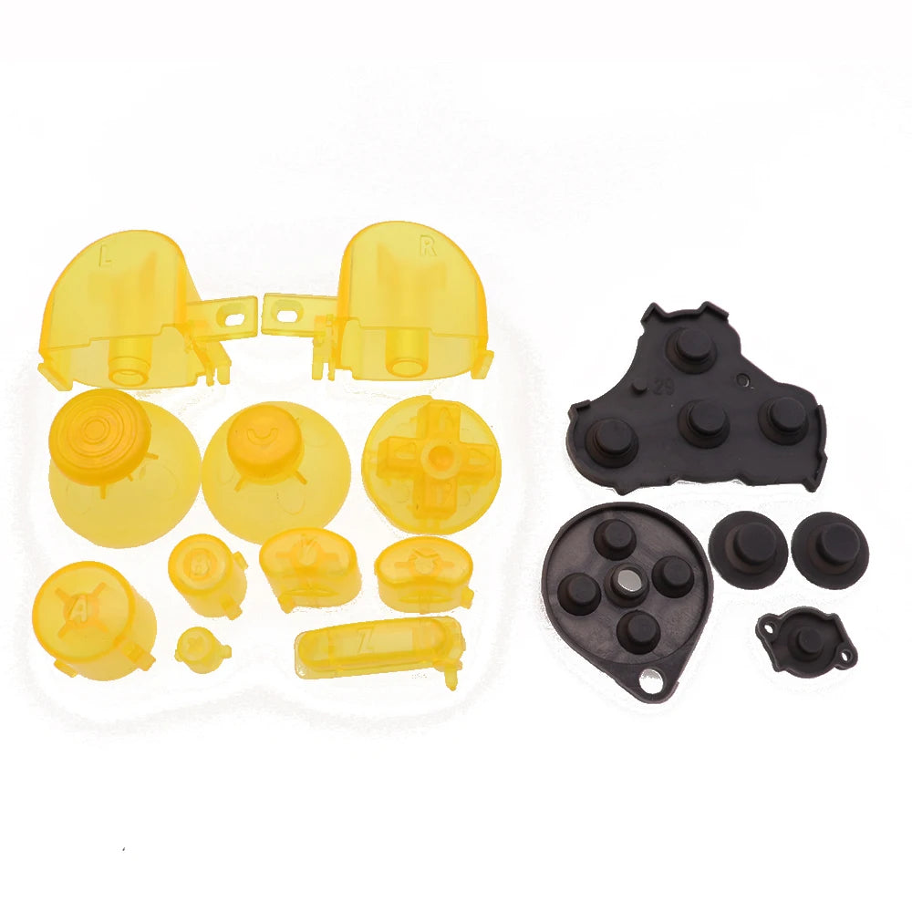 XOXNXEX 1 Set for GameCube Controller Mod Colorful Complete Button Set with NGC Button Set with Rubber Conductive Button