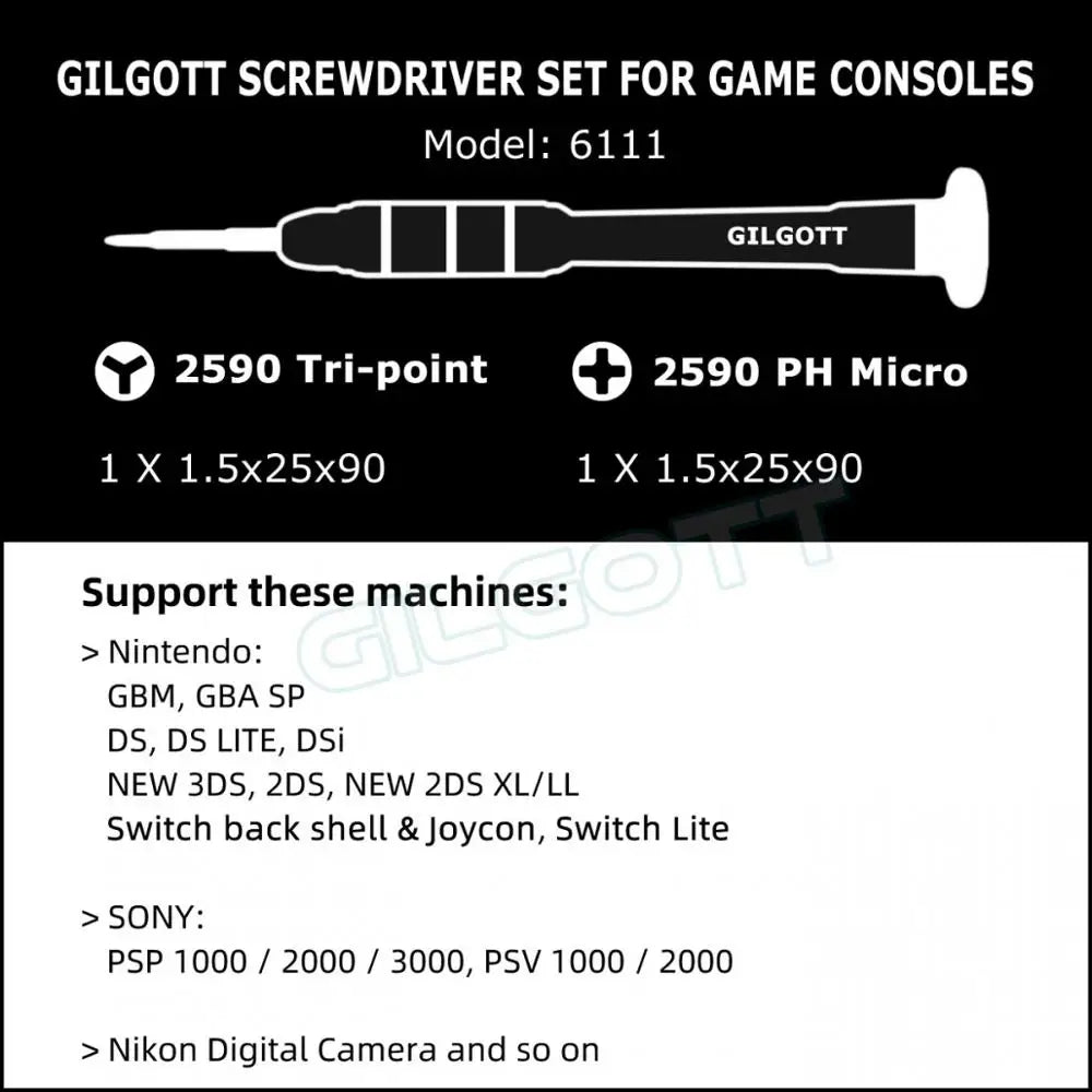 GILGOTT 7PCS/Set PH000 Phillips Triwing Y00 1.5MM Screwdrive