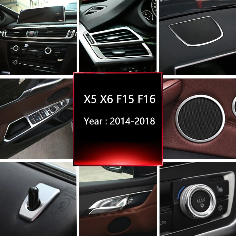 Chrome Car Styling Interior Button Panel Decoration Cover Tr