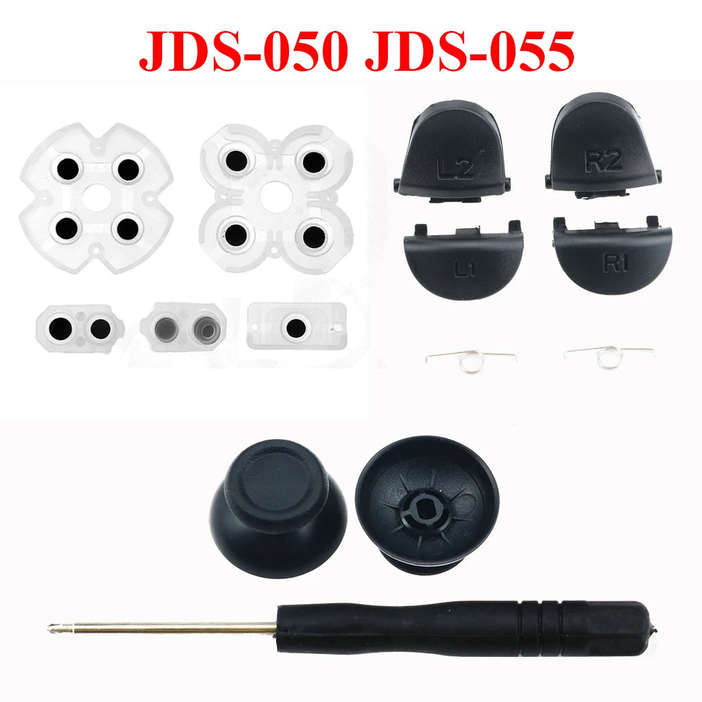 YuXi R2 L2 L1 R1 Trigger Buttons Mod Kit PS4 Pro Slim JDS JDM 055 050 040 030 011 Controller Analog Stick Caps for PlayStation 4