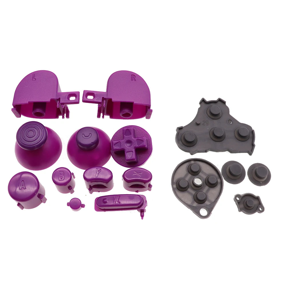 XOXNXEX 1 Set for GameCube Controller Mod Colorful Complete Button Set with NGC Button Set with Rubber Conductive Button