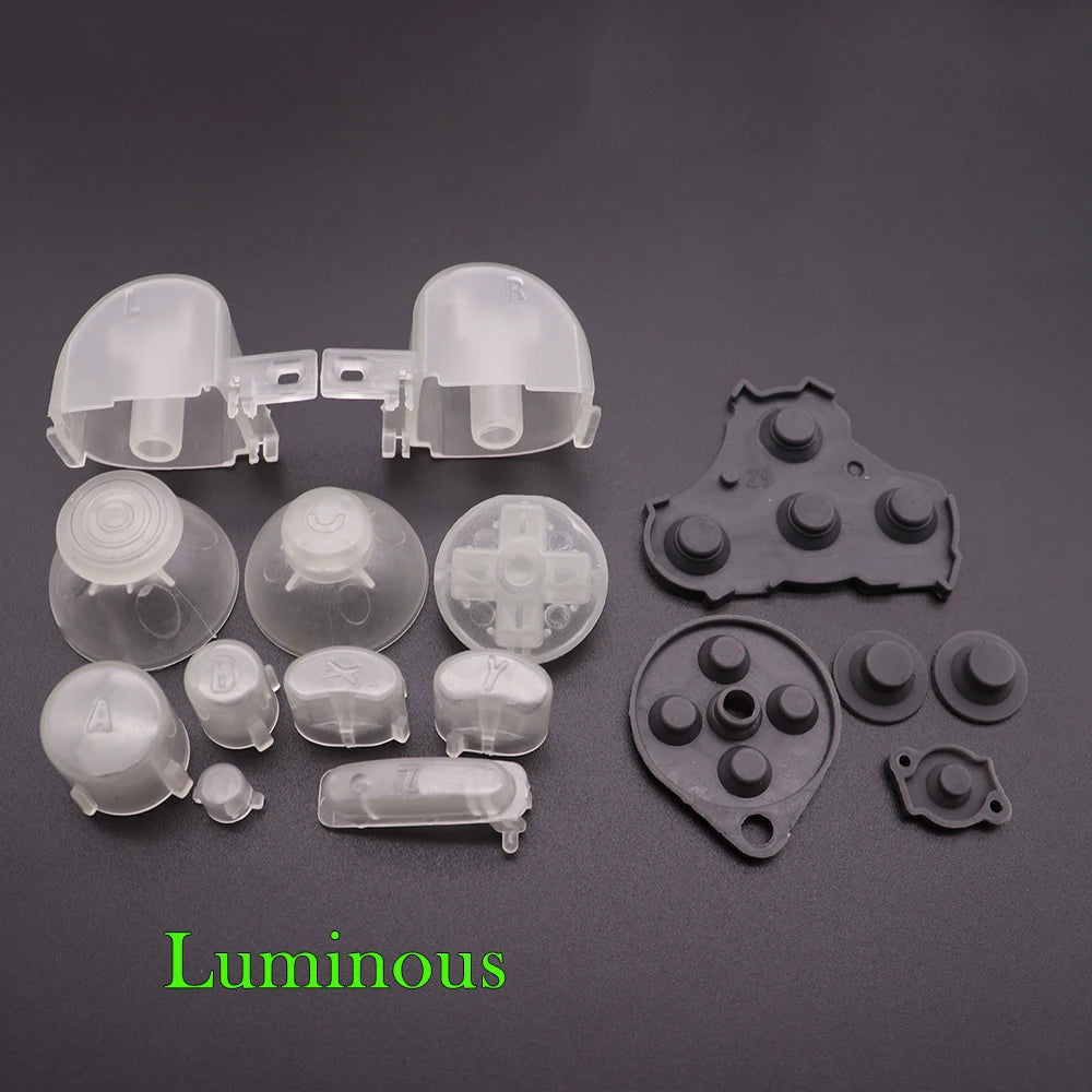XOXNXEX 1 Set for GameCube Controller Mod Colorful Complete Button Set with NGC Button Set with Rubber Conductive Button