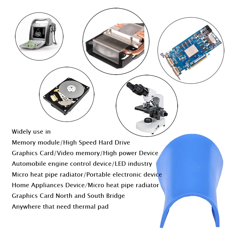 2 Pieces 100x100mm Thermal Pad 0.5mm/1mm/1.5mm/2mm/2.5mm/3mm