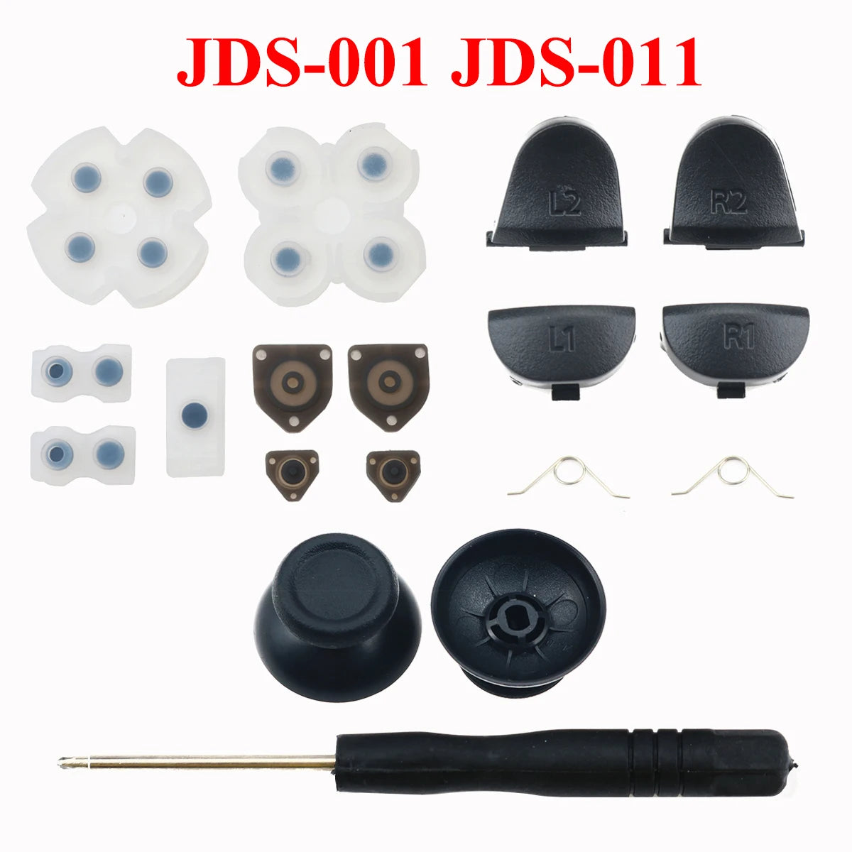 YuXi R2 L2 L1 R1 Trigger Buttons Mod Kit PS4 Pro Slim JDS JDM 055 050 040 030 011 Controller Analog Stick Caps for PlayStation 4