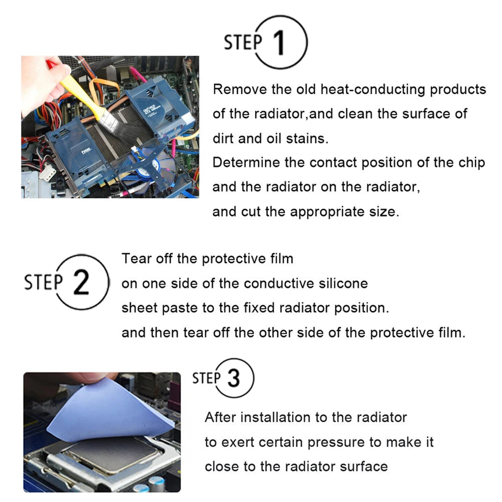 2 Pieces 100x100mm Thermal Pad 0.5mm/1mm/1.5mm/2mm/2.5mm/3mm