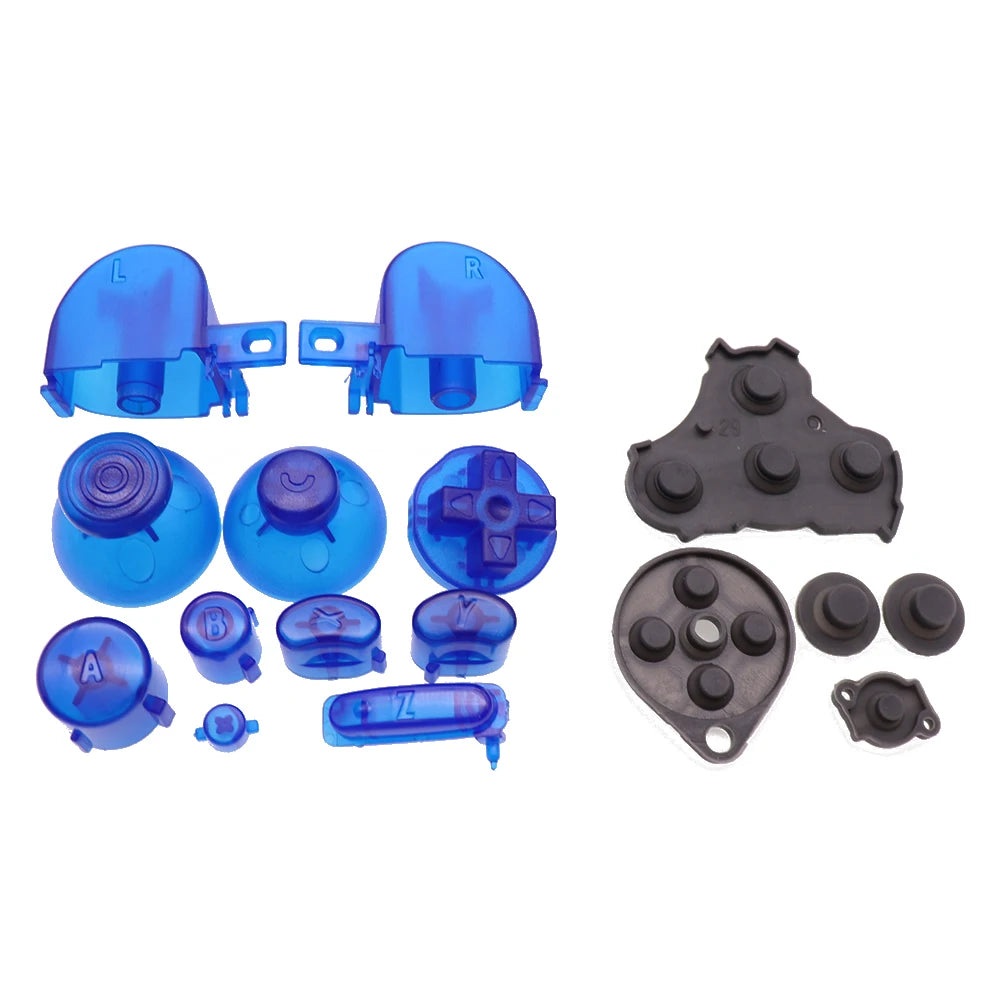 XOXNXEX 1 Set for GameCube Controller Mod Colorful Complete Button Set with NGC Button Set with Rubber Conductive Button