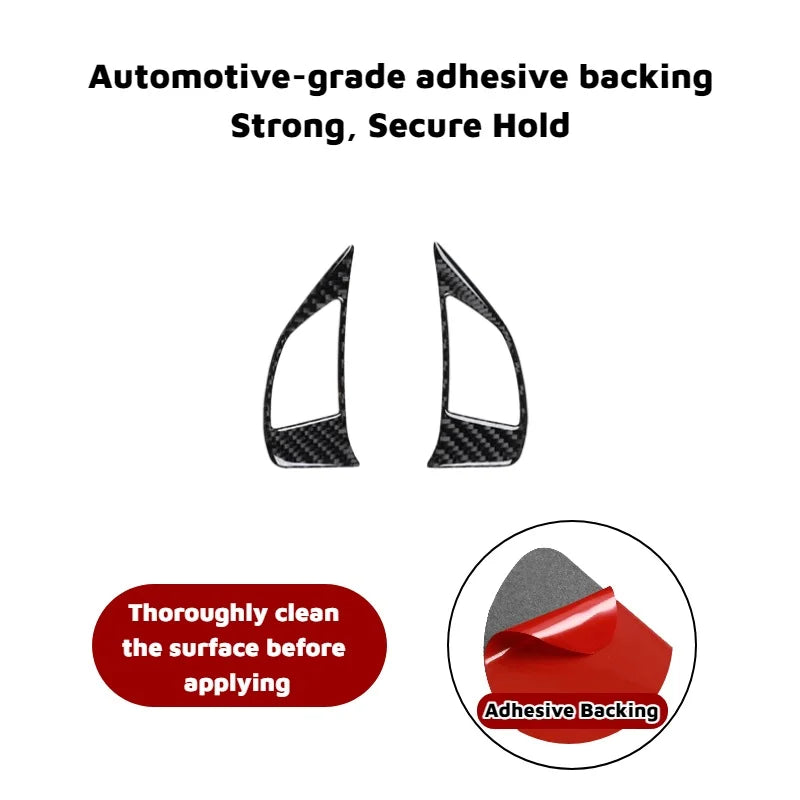 Carbon Fiber Steering Wheel Button Trim Cover Stickers For F