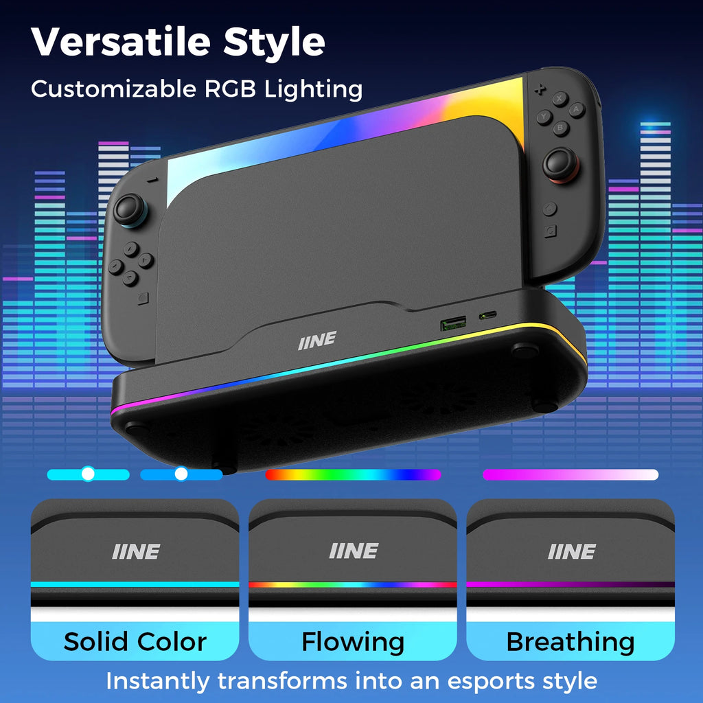 IINE RGB Cooling Fan for Switch 2 Dock/ns2/Switch2 RGB Light