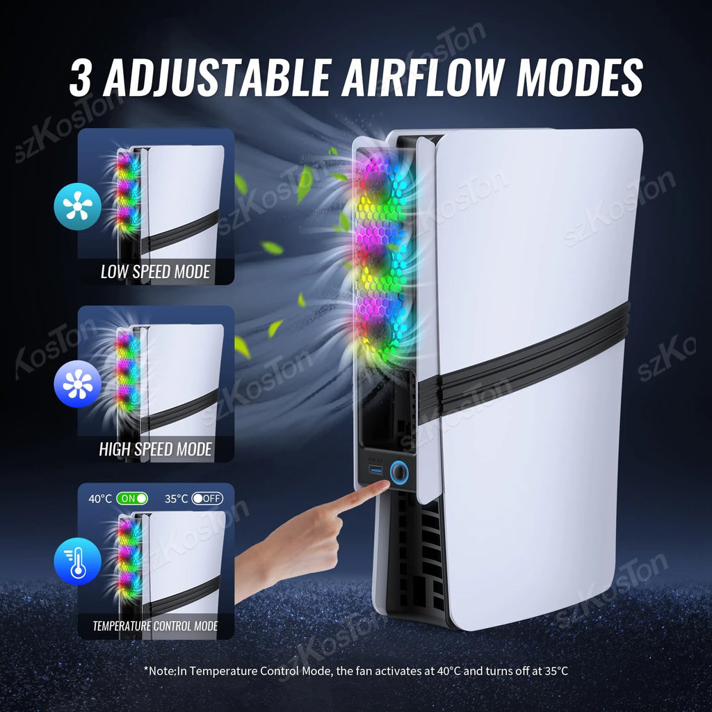 Cooling Fan For PS5 Pro/PS5 Slim External Fan Cooler Quiet C
