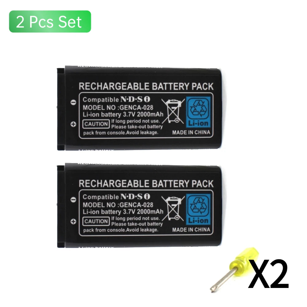 PUJIMAX 2000mAh Rechargeable Lithium-ion Battery 3.7V for Nintendo DSi NDSi Game Console Battery Replacement Batteries Pack