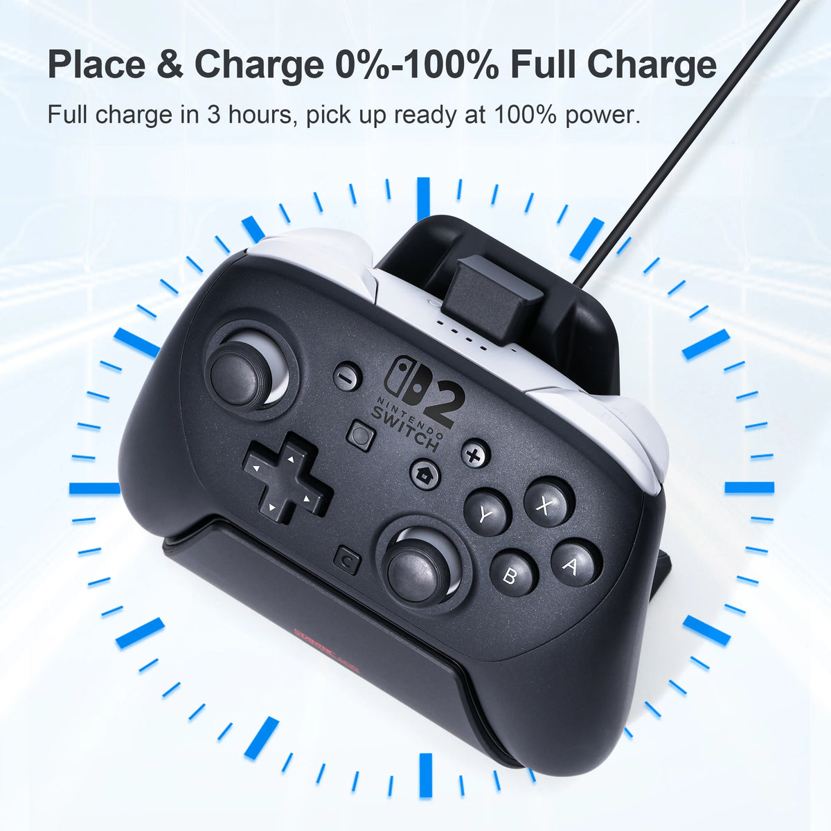 Charging Dock for Nintendo Switch 2 Pro Controller LED Indic