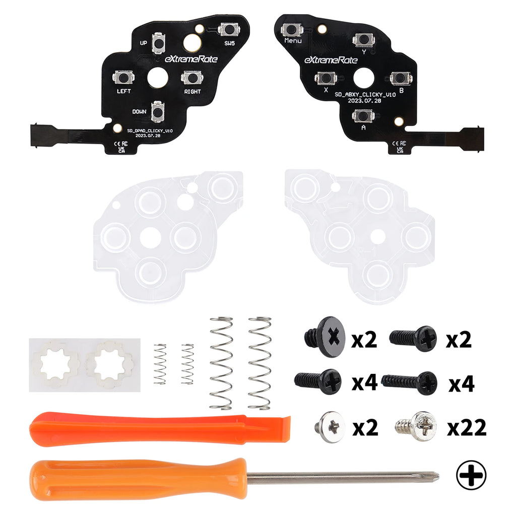 eXtremeRate Face Clicky Kit for Steam Deck LCD Handheld Console Custom Dpad View A B X Y Menu Keys Face Button Mouse Clicky Kit