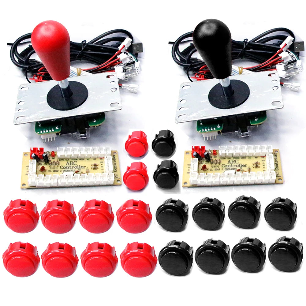 Copy SANWA Game Machine Arcade Console DIY Kit 8 Way Joystick Push Buttons For PC Raspberry Pi Zero Delay USB Board Controller