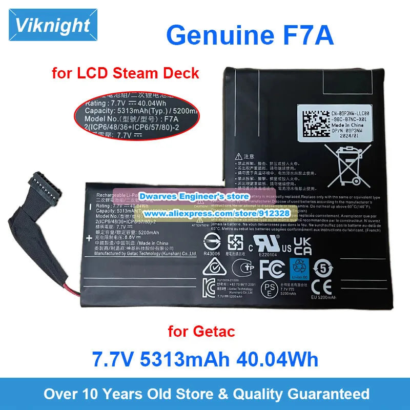 F7A F7G Battery 7.7V 53Wh 36WH 40WH 50WH for Steam Deck LCD 