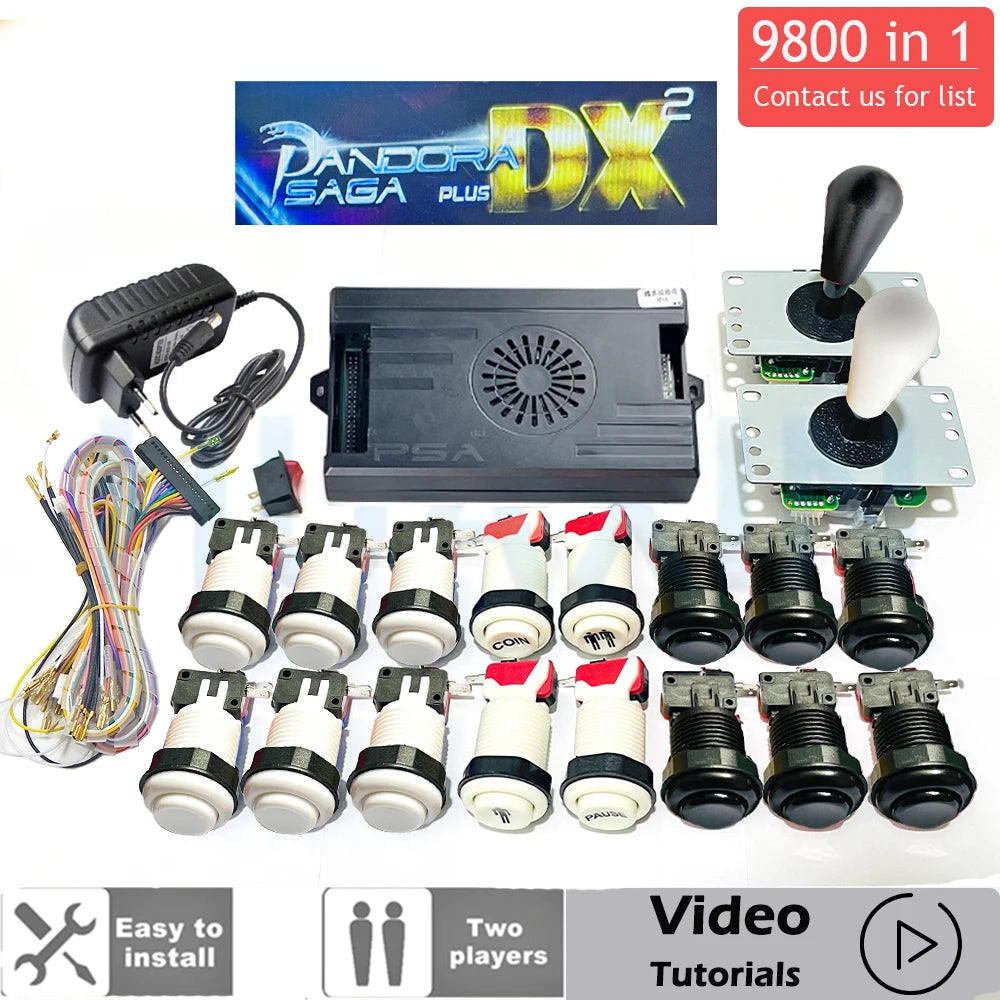 9800 in 1 Pandora Saga Box DX Special Plus DIY Kit 8 Way Joystick American Style Push Button Arcade Game Console Cabinet Bartop