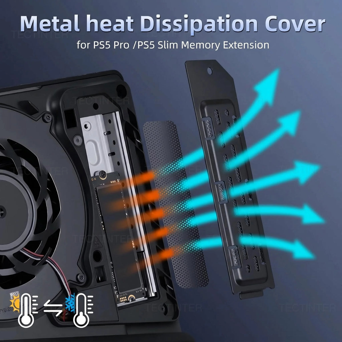 Metal Heat Dissipation Cover for PS5 Pro/PS5 Slim M.2 SSD Ex