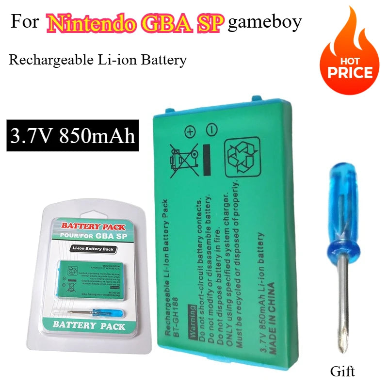 Built-in Battery for Nintendo GBA GameBoy Advance SP Gaming 