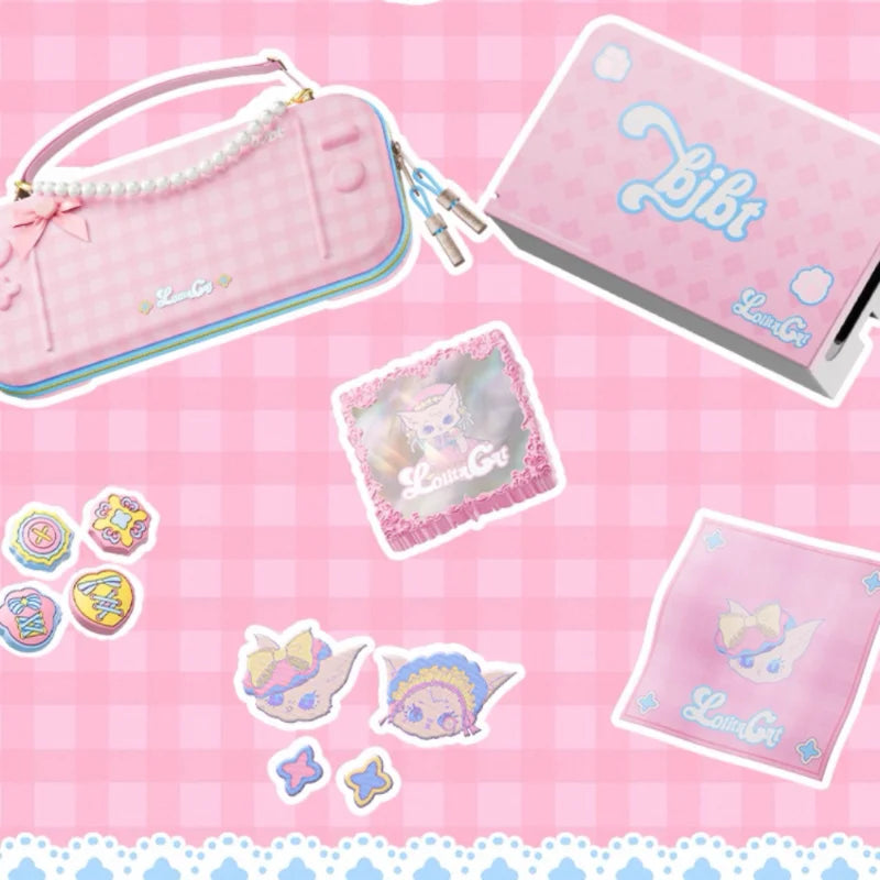 For Switch 2 Lolita Cat Protective Case Set Contain Game Con