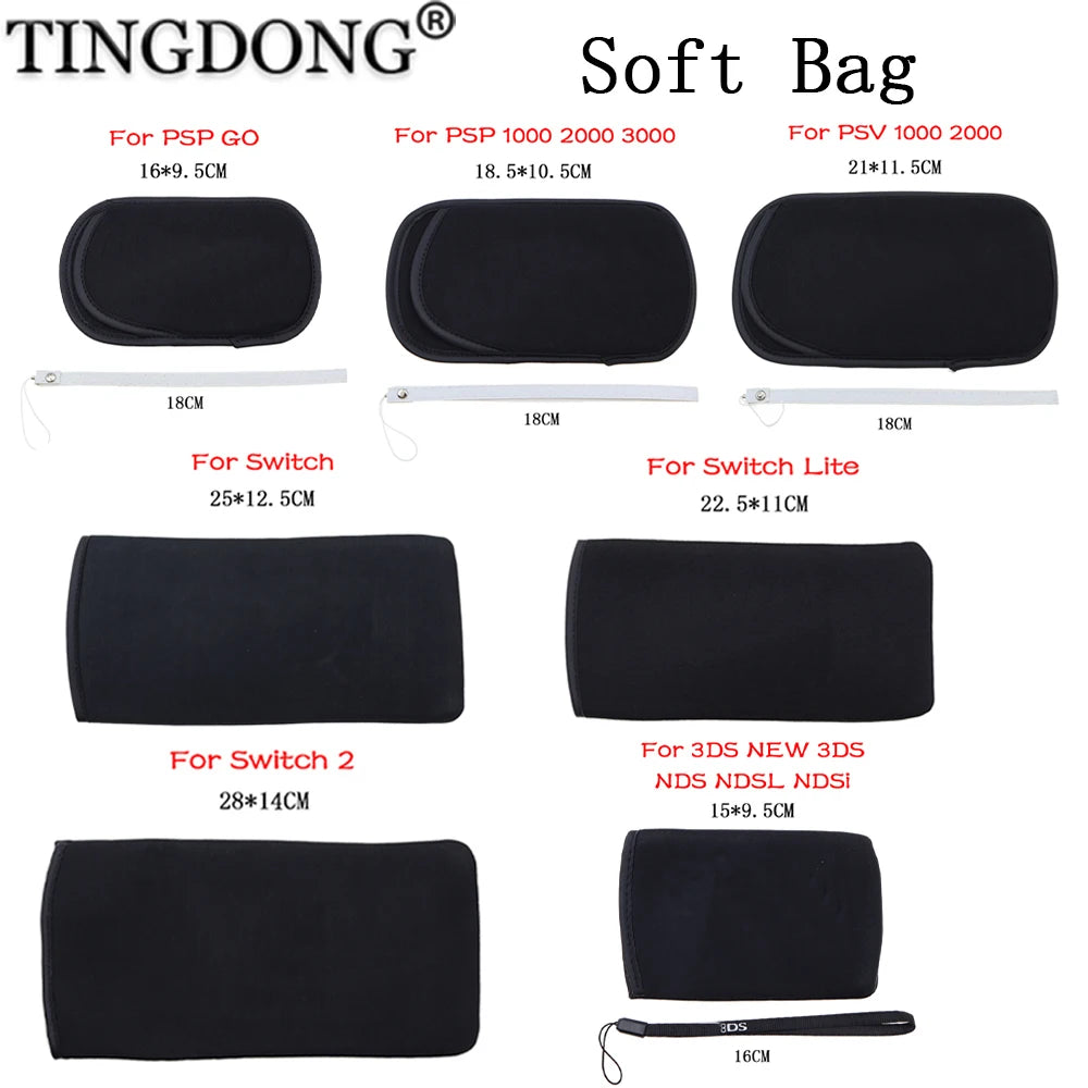 For PSV PSP 1000/2000/3000 PSP Go Soft Protective Carrying S