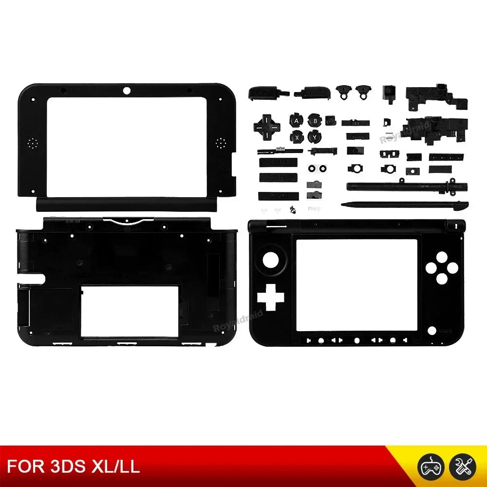 Replacement Top & Middle Frame Cover Shell ABXY Full Set Bla