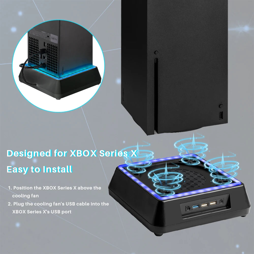 Game Console Cooling Fan Stand for Xbox Series X Accessories