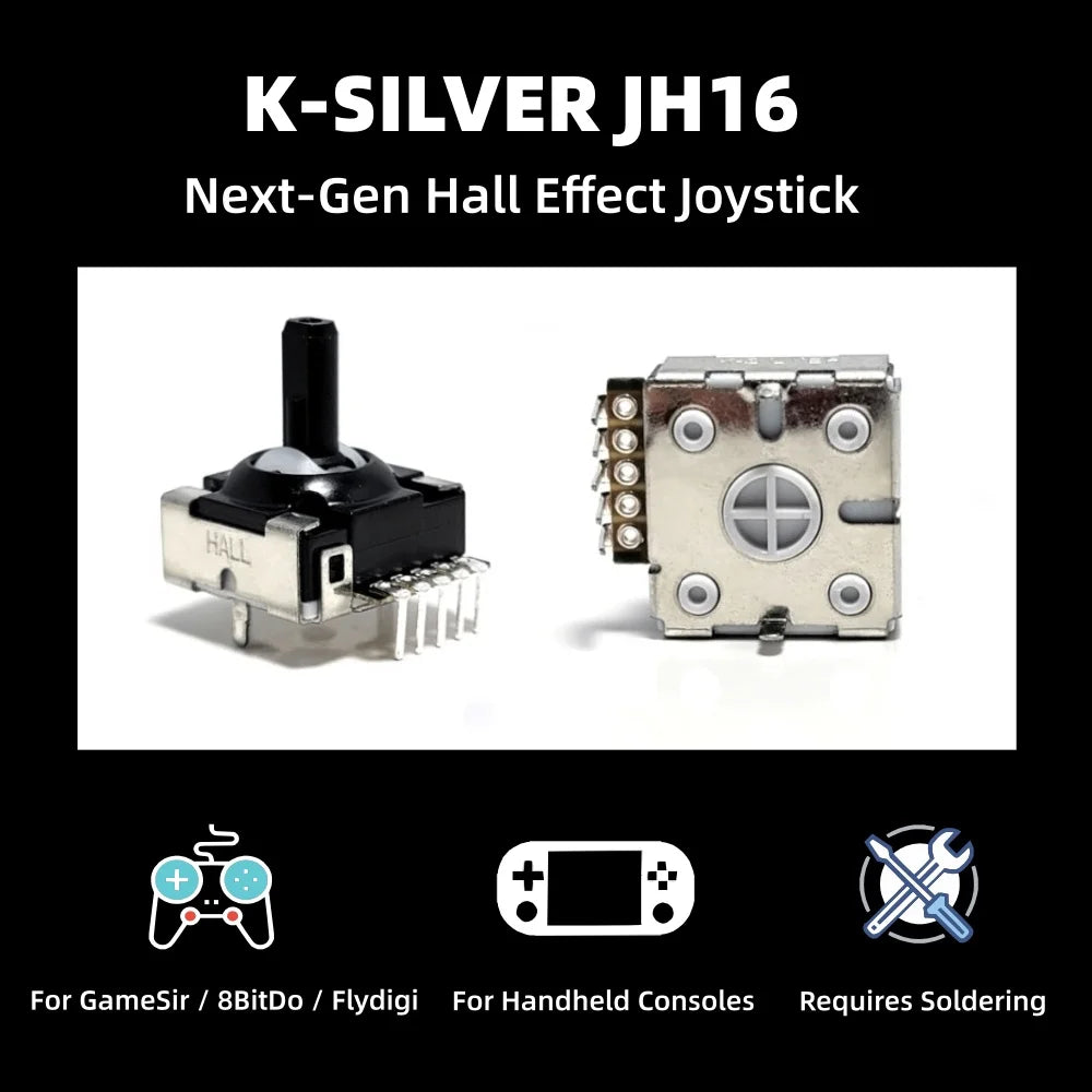K-SILVER JH16 Hall Effect Joystick No Drift Electromagnetic 