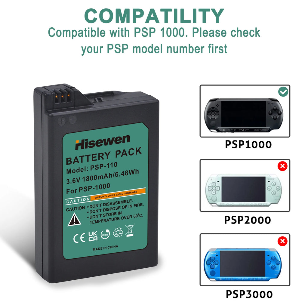 PSP-110 PSP-1005 Replacement Lithium Batteries for Sony Play