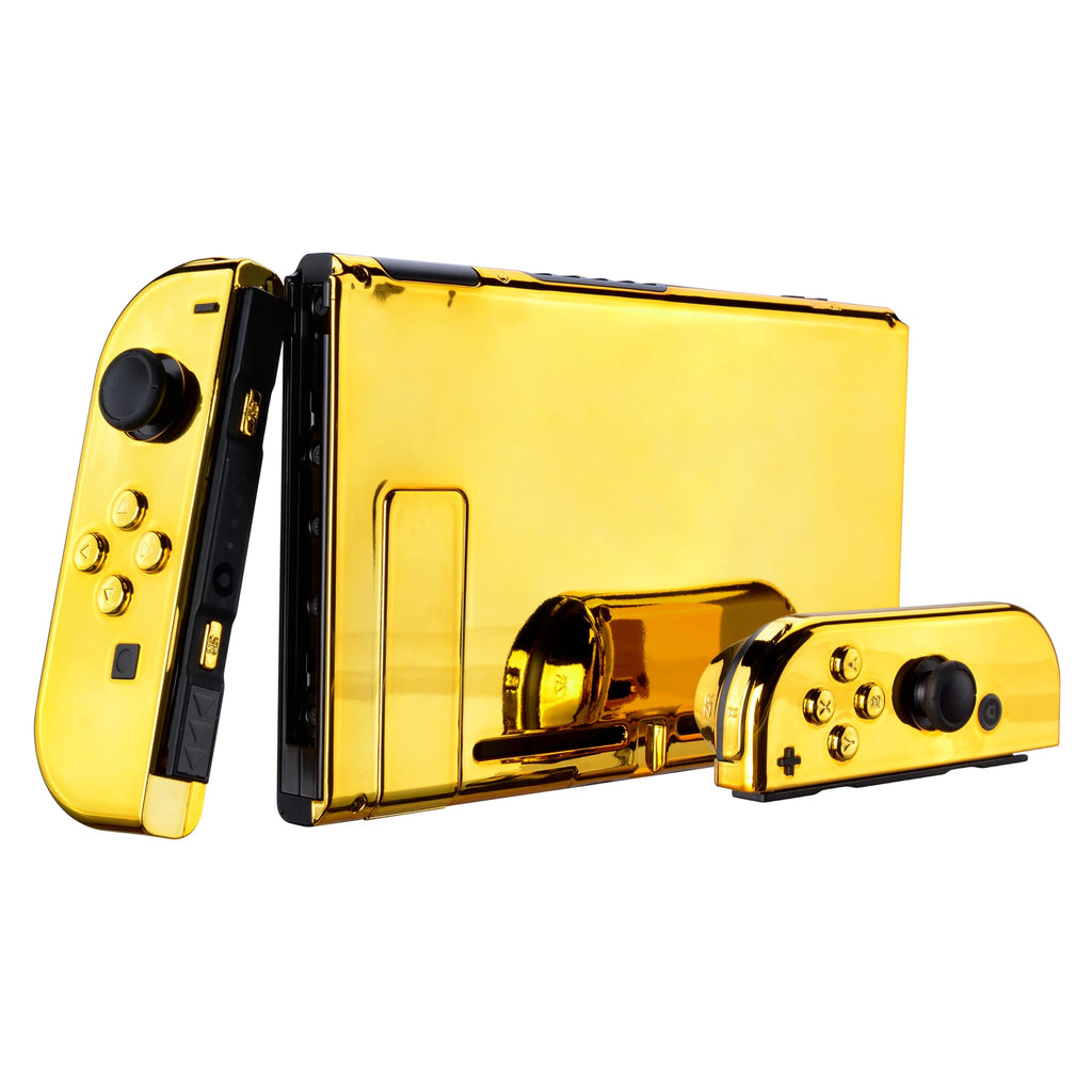 eXtremeRate Chrome Gold Back Plate Controller Housing Shell 
