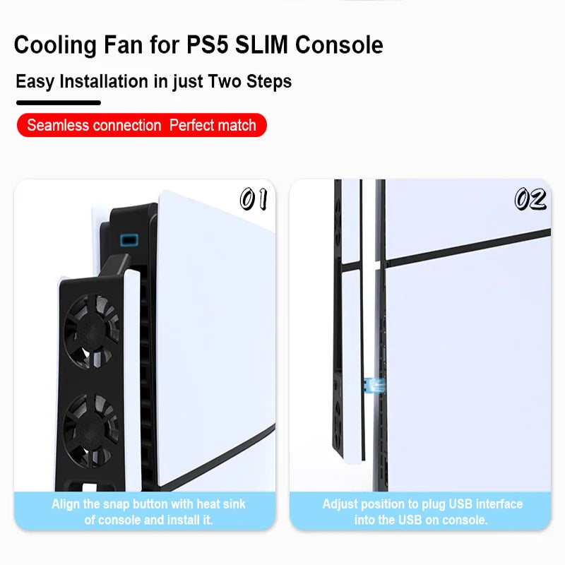 Gaming Cooler Fan Efficient Cooling System with LED Light No