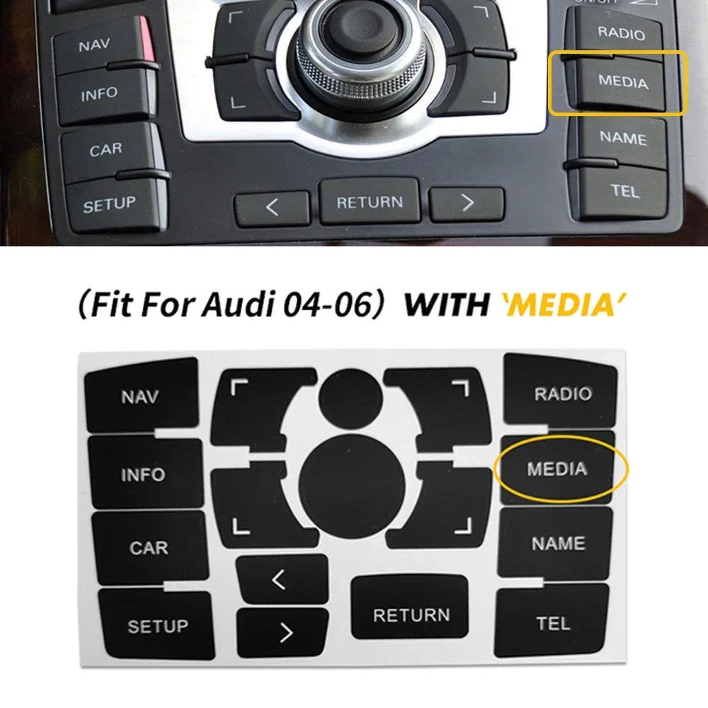 For Audi A6 C6 Button Sticker Interior Replacement Parts Button Repair Trim For Audi A6 4F 2004-2011 Climate Control Panel Cover