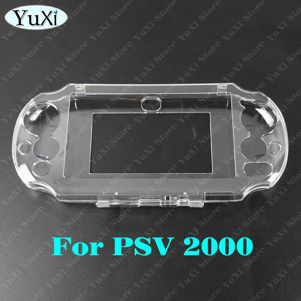 for PSV 2000 Clear Crystal Protective Case Top Bottom PET Protection Films For PS Vita 2000 Transparent Housing Cover Case