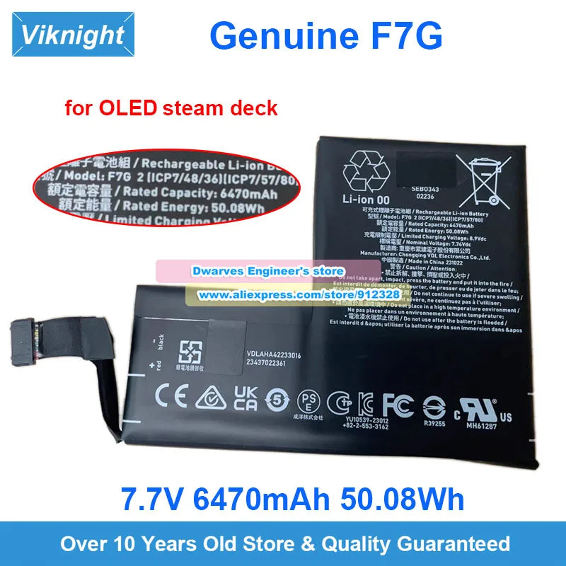 F7A F7G Battery 7.7V 53Wh 36WH 40WH 50WH for Steam Deck LCD 