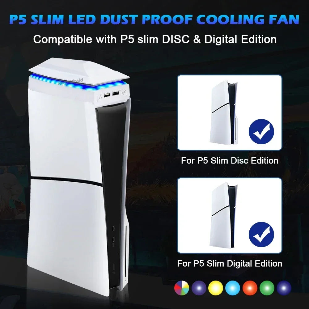 New Top Dust-proof Heat Dissipation Fan for PS5 Slim Console
