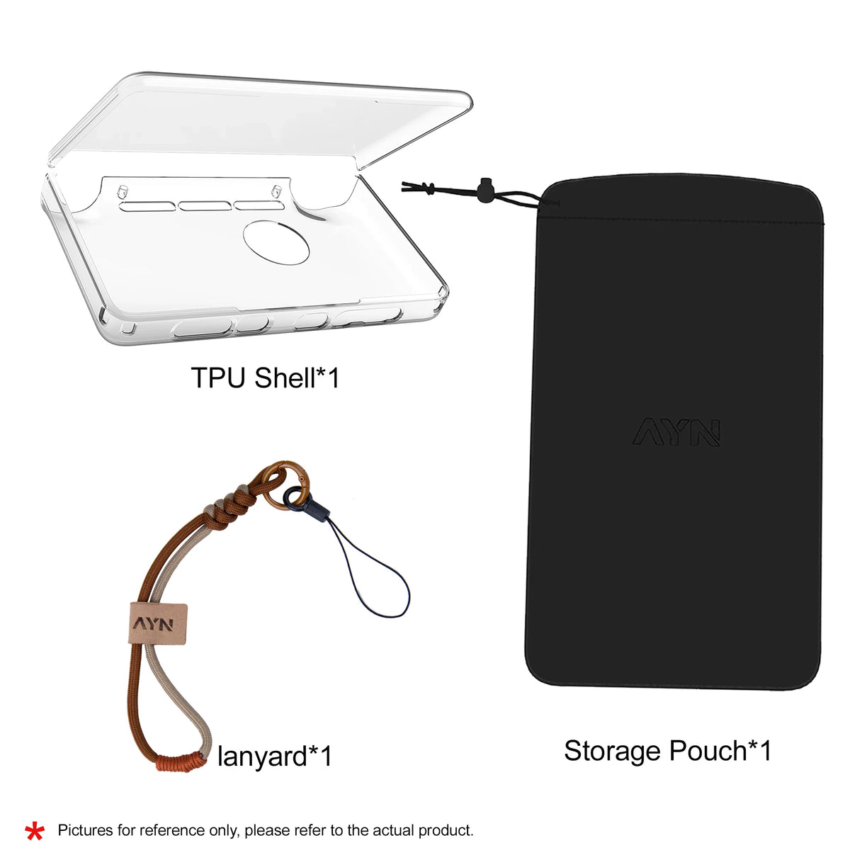 TPU Case Handheld Console Transparent Protective Cover Screen Protector Set For AYN THOR Anti-Fall Case Shell Grip Storage