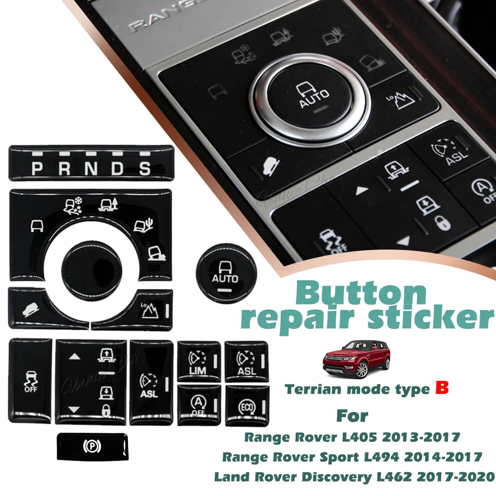 For Range Rover Sport Button Covers Vogue Interior Stickers for Land Rover Discovery 5 Climate Steering Wheel Refurbishment